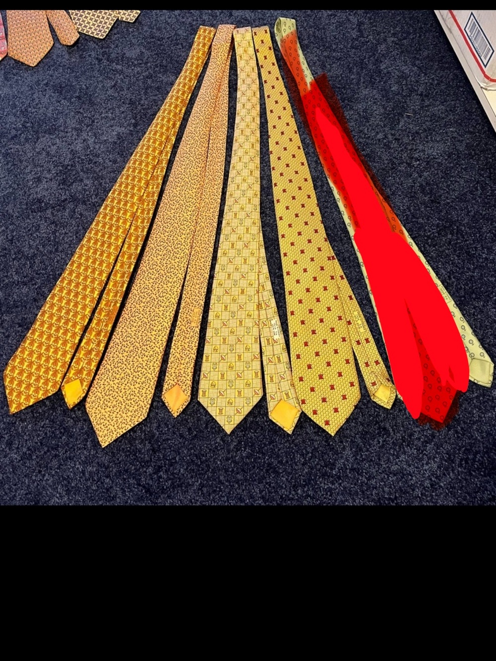 Lot of 4 Hermes Ties (100% Silk)